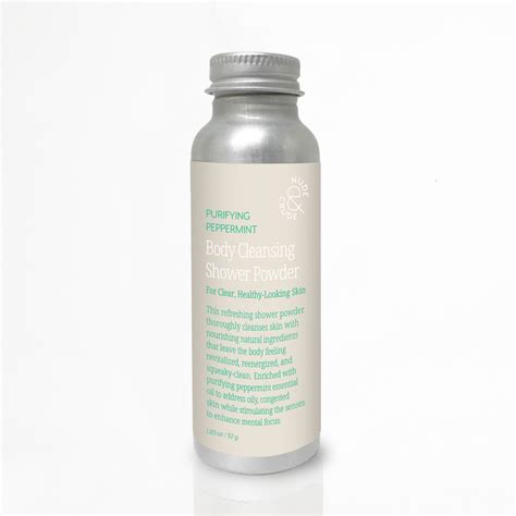 Nude Crude Travel Body Cleansing Shower Powder Peppermint Bespoke Post