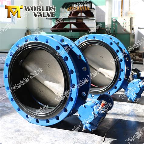 Awwa C Double Flanged Ends Butterfly Valve With Gearbox Class