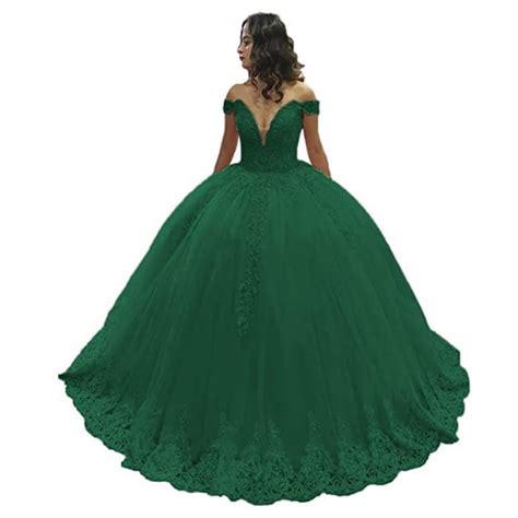 Vestidos de 15 años color Verde Esmeralda 2025