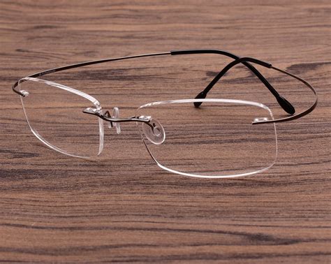 Agstum Flexible Optical Hingeless Gold Eyeglasses Titanium Rimless Glasses Frames For Men Women