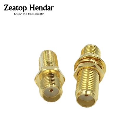 10pcs Brass Sma Female To Sma Female Jack Bulkhead Panel Mount Connector Sma F F Straight