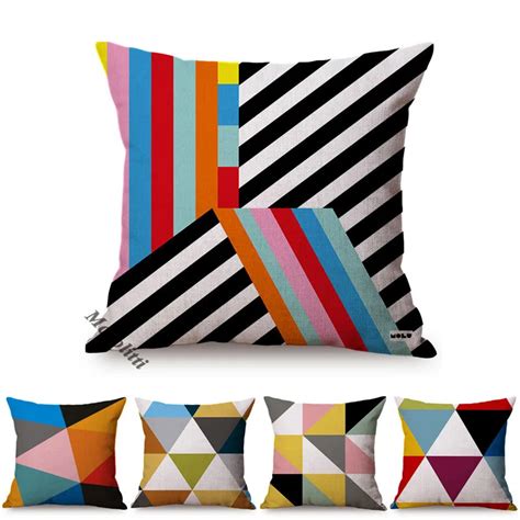 Nordic Abstract Geometry Stripe Design Home Decoration Sofa Throw Pillow Case Memphis Geometric