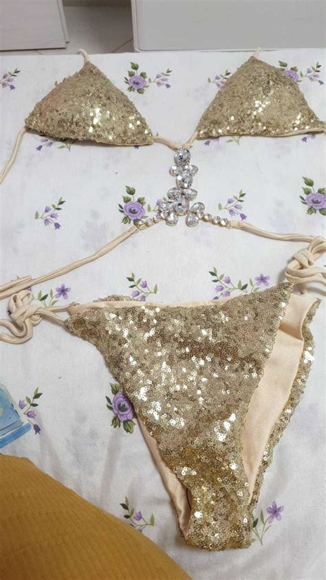 Bikini Crystal Rhinestones Glitter Diamond Gems Swimwear Women Bikini Set Beach Bathing