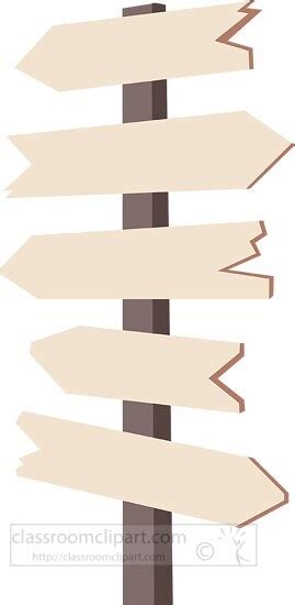 Signs Clipart Signpost With Blank White Signs Clip Art