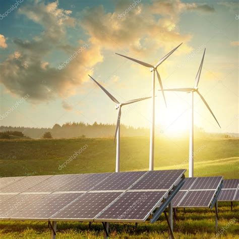 Solar Panels And Wind Turbines — Stock Photo © Artjazz 88556410