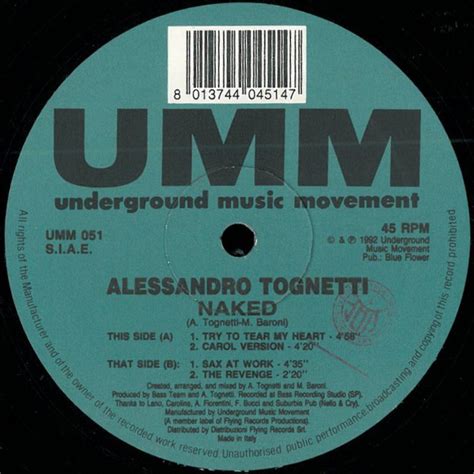 Maxi Vinyl Alessandro Tognetti Naked 1992