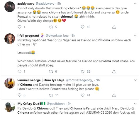 See Nigerians reaction as celebrity couple, Davido and Chioma unfollows ...