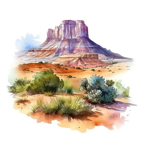 Watercolor Mesas Buttes Clipart 10 Digital Clipart Bundle - Etsy