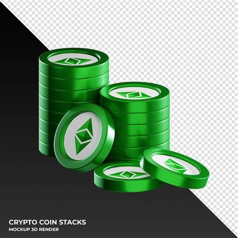 Premium Psd Ethereum Classic Etc Coin Stacks Cryptocurrency 3d Render