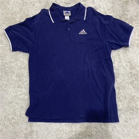 Adidas Men S Blue Polo Shirts Depop