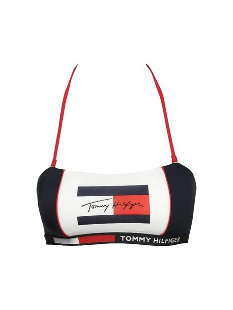 Tommy Hilfiger Bikini Bandeau Oberteil Blau