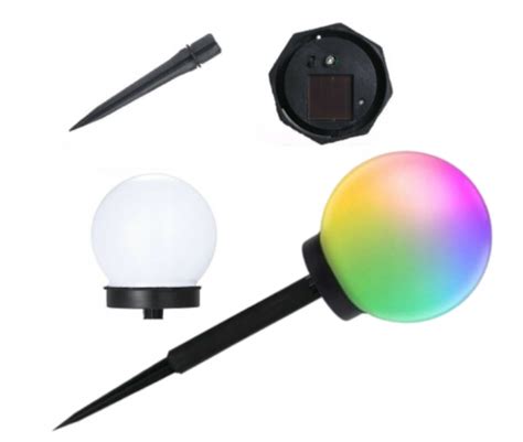 Lampa Solarna Ogrodowa Led Kula Kolorowa Rgb Kod Berge