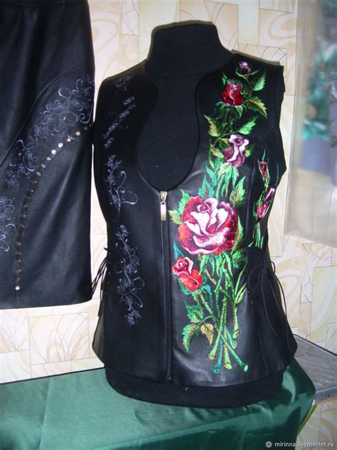 Кожаный костюм "Розы на коже"вышитый в интернет-магазине на Ярмарке ...