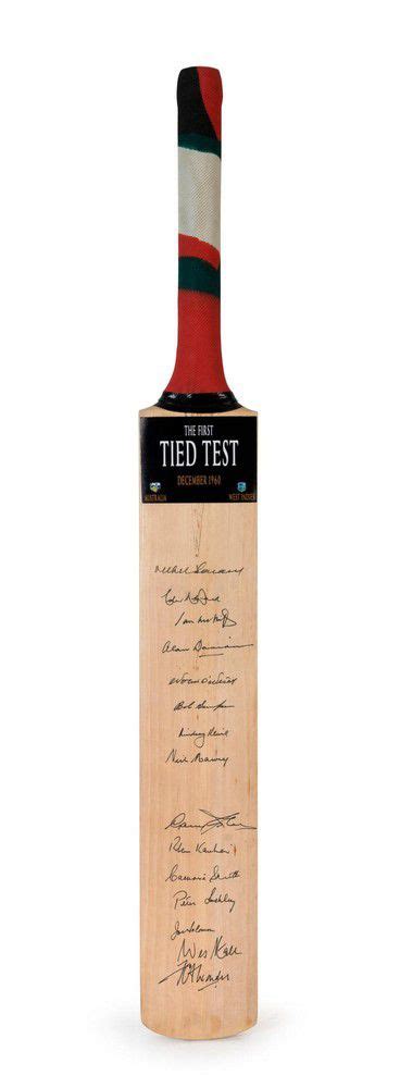 Tied Test Commemorative Bat Signed By Australian And West Indies Teams