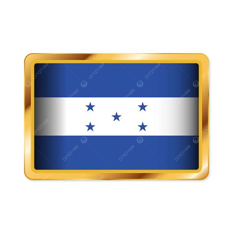 Honduras Flag With Square Badge Vector, Honduras, Honduras Flag