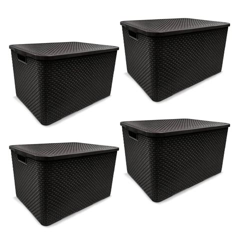 Kit Caixas Organizadoras Rattan Preta Litros Arqplast Shopee Brasil