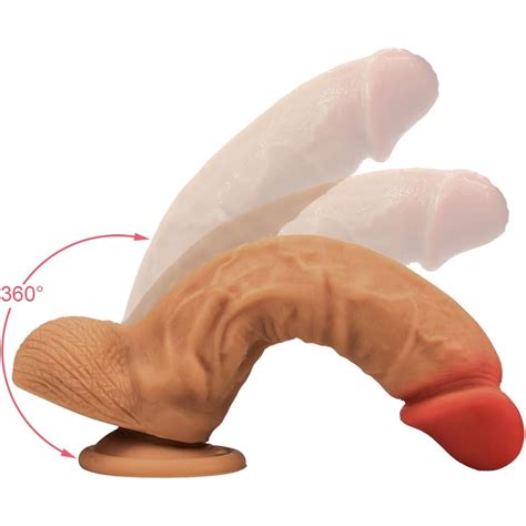 Dildo Realistic Cu Ventuza 20 Cm Sigur Si Non Toxic Din Silicon Medical Moale Si Prietenos Cu