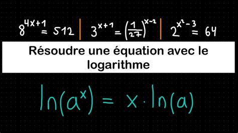 Résoudre une Equation avec une Puissance de x logarithme Maths