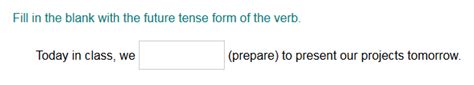 Using The Future Tense Form Of A Verb Part Quiz Fifth Grade