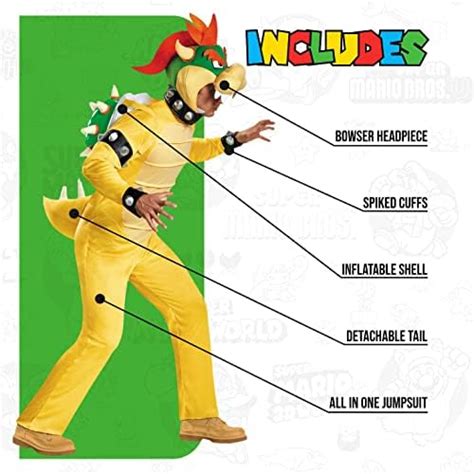Disguise Mens Bowser Deluxe Adult Costume Multi X Large