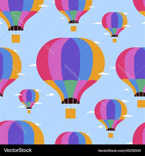 Retro Hot Air Balloon Seamless Pattern Royalty Free Vector