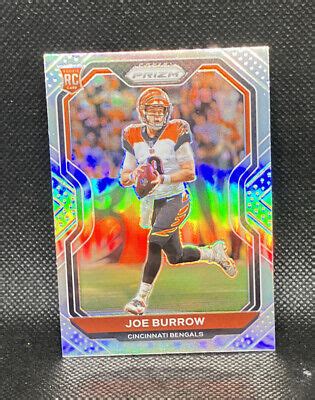 2020 PANINI PRIZM 307 JOE BURROW SILVER PRIZM ROOKIE CARD RC BENGALS