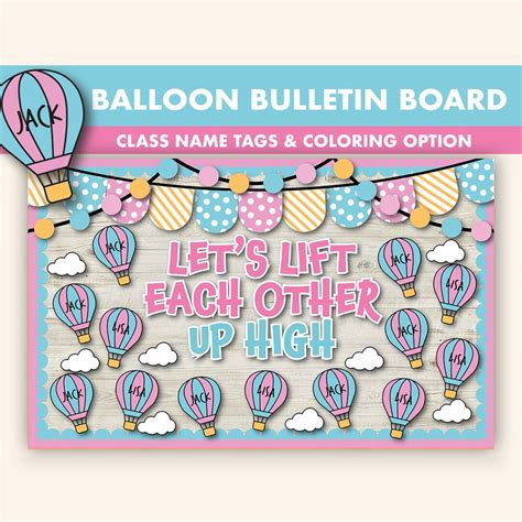 Hot Air Balloon Bulletin Board Kit Summer Bulletin Boards Digital April Bulletin Board