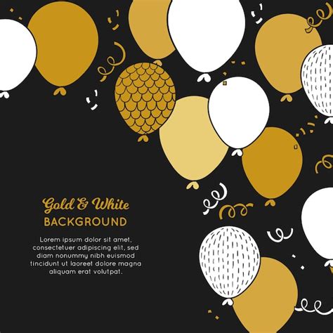 Fondo De Globos Dorados Y Blancos Vector Gratis