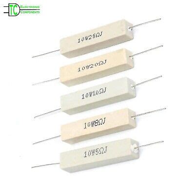 Watt Wire Wound Cement Resistors Axial Ohms To K Ohms J