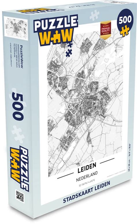 Puzzel Stadskaart Leiden Legpuzzel Puzzel 500 Stukjes Plattegrond