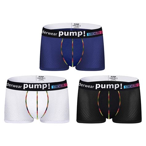 3Pcs Lot PUMP Roupa Íntima Masculina Boxershorts Sexy Trunks Confortável Lingerie Nova Moda U