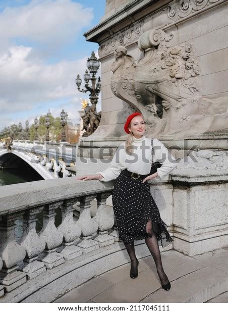Beautiful Blonde French Woman Red Beret Stock Photo 2117045111 Shutterstock