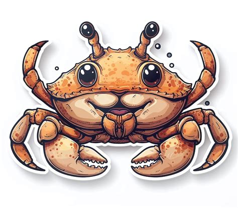 Premium Photo Cute Cartoon Crab With Big Eyes And A Friendly Smile