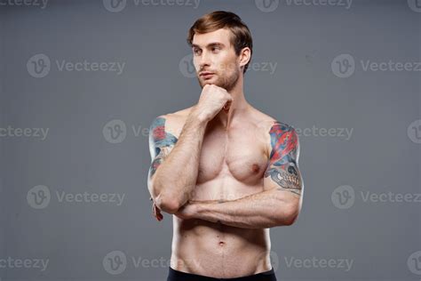 Tattooed Man Full Torso Bodybuilder Fitness Athlete Nude Stock Photo At Vecteezy