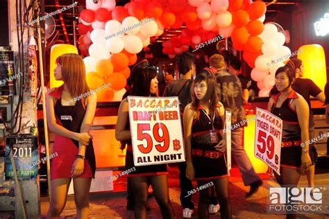 Thailand Pattaya Beach Resort And Centre For Sex Tourism Girls Outside A Bar Stock Photo