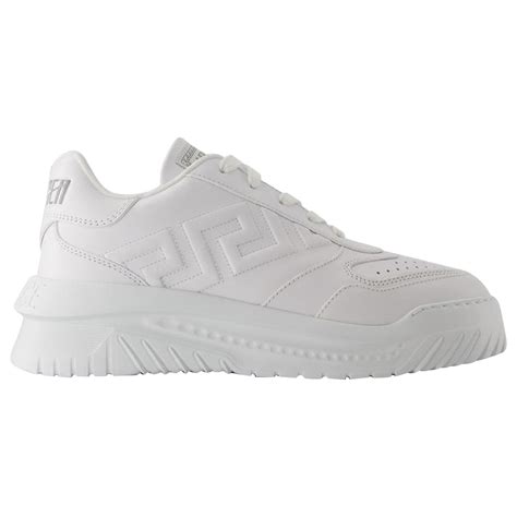 Odissea Sneakers Versace Fabric White Leather Pony Style Calfskin