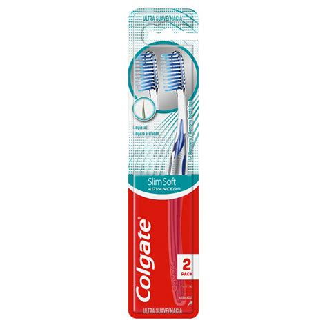 Colgate Cepillo Dental Slim Soft Advanced Ultra Suave 2 Unidad Pack