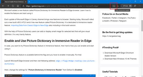 Immersive Reader Mode In Microsoft Edge Browser How To Open Use