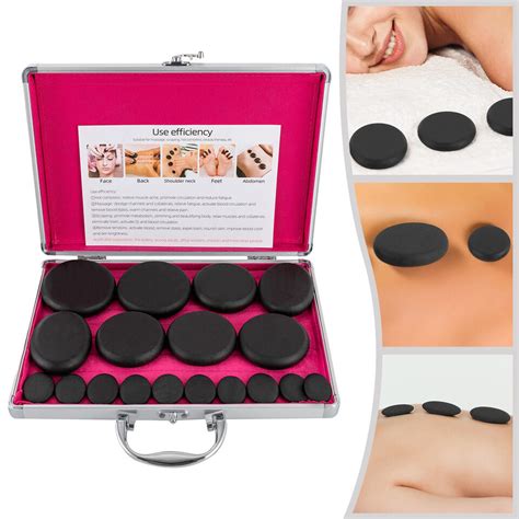 Hot Massage Stone Set Warmer Rock Kit Natural Basalt Rocks W Heating Box Pcs Ebay