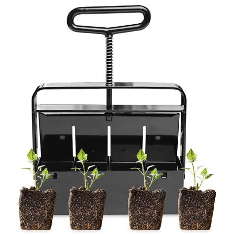 Mini Soil Blocker 4PCS 2 inch Soil Block Maker with Comfort-Grip Handle
