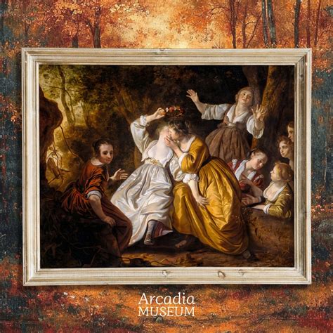 Sapphic Poster Lesbian Wall Art Vintage Painting Lesbian Kiss Subtle Renaissance Decor