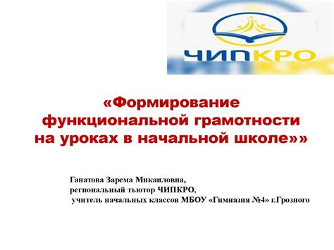 Формирование функциональной грамотности на уроках в начальной школе ...