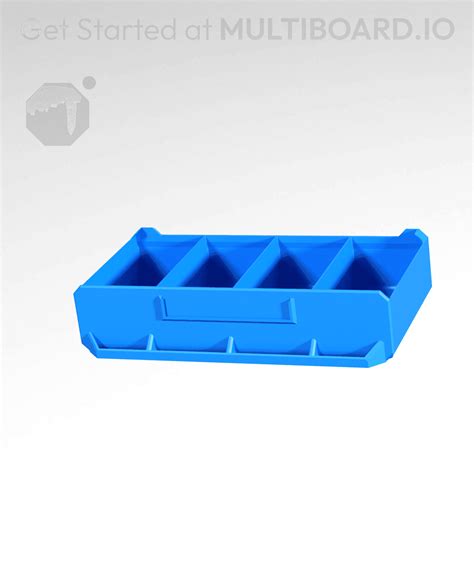 4x1x2 Deep Linear Divided Multibin Simple Drawer 3d Model By