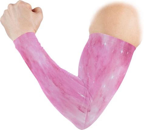 Wellsay Galaxy Pink Arm Sleeves For Men And Women Compression Arm Sleeves For Uv Sun Protection