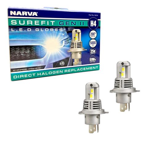 Narva H4 LED Globes Surefit GEN II 12V / 24V Pair