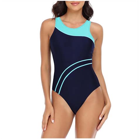 Ersazi Swimsuits For Women 2024 New Fashion Splicing Swimsuit Casual Bikini Piece Swimsuit In