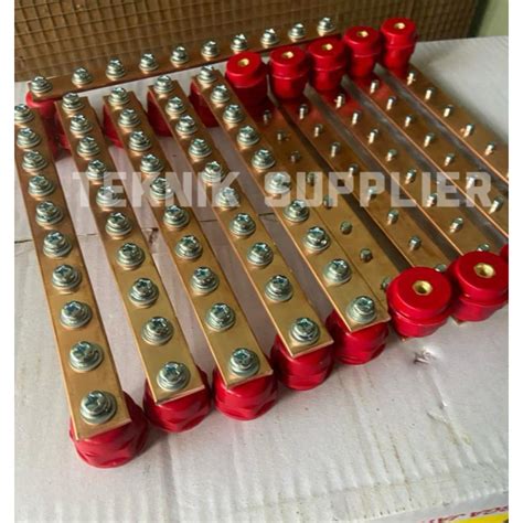 jual busbar tembaga mm  mm  mm baut  komplit tinggal pakai