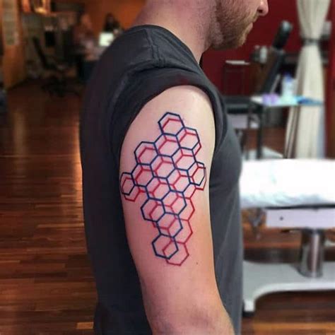 80 Honeycomb Tattoo Designs For Men Hexagon Ink Ideas