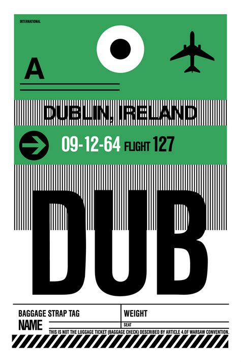 Airport Airline Luggage Bag Baggage Tags Tickets Dublin 13452759 Vector