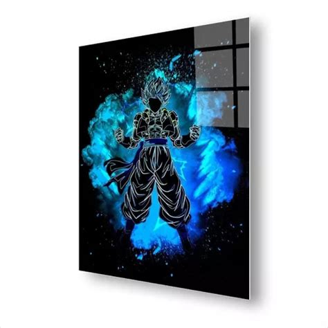 Cuadro Metalico Gogeta Fuego Azul Dragon Ball Art Aluminio Meses Sin